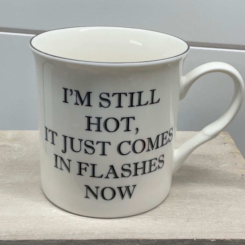Kent Pottery Im Still Hot It Just Comes In Flashes Now Funny Coffee Mug White